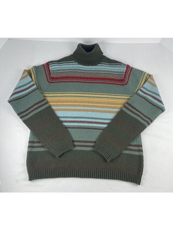 Pendleton Sweaters - VTG Pendleton Oregon Womens Mock Neck Cotton Striped Pullover Sweater Size S
